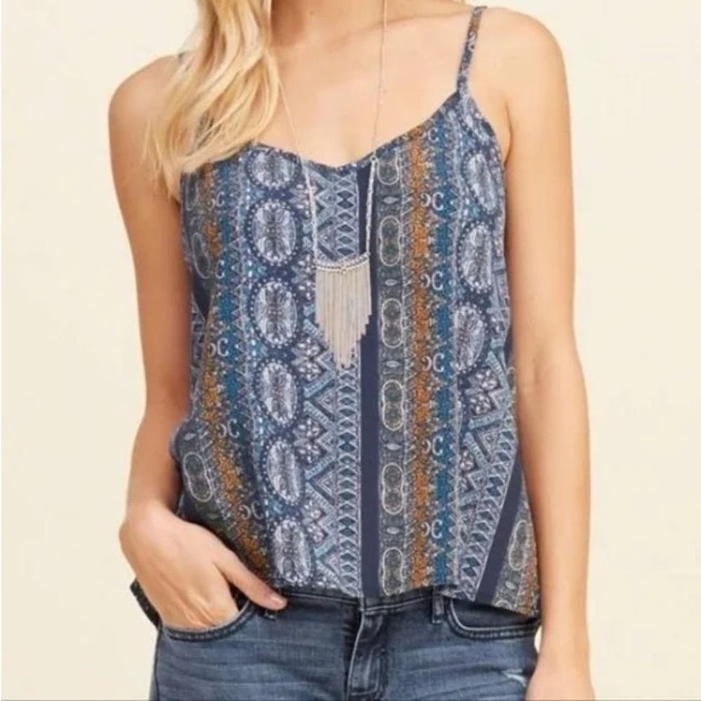 NWT Hollister Blue Paisley Women's Top